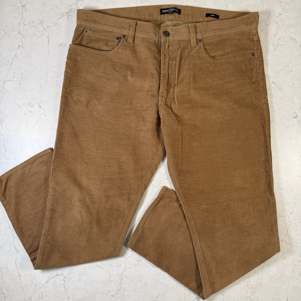 J Crew Pants Mens 36 X 30 Corduroy Straight Jeans Mercantile Flex Slim Fit Brown